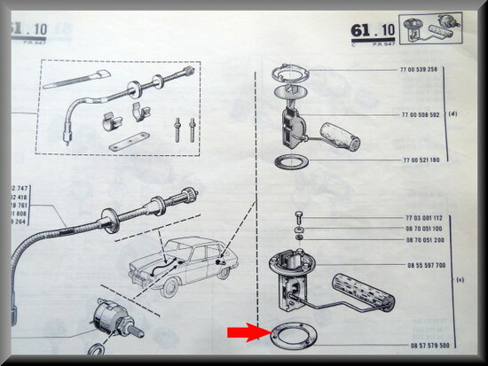 Rubber pakking tank vlotter R16 1965-1970.