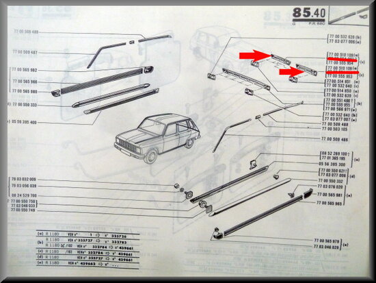 R6 Sierstrip achterklep (New Old Stock).