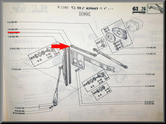 R6 R1180 Ruitenwisser stang (New Old Stock).