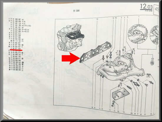 R18-Fuego Gasket exhaust manifold.