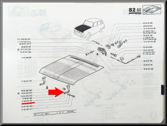 R6 Left bonnet hinge. 