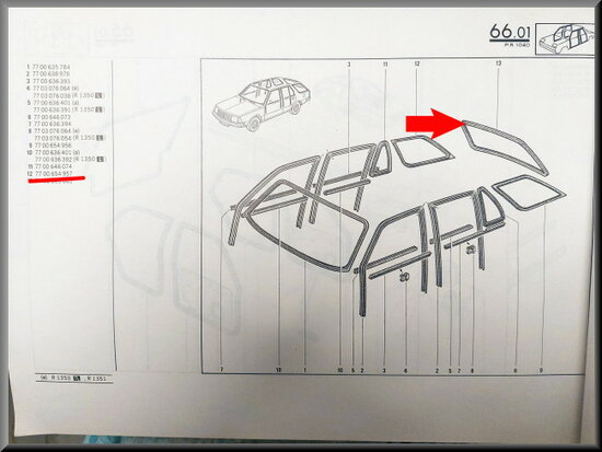 R18 Break  Rear window seal (New Old Stock).