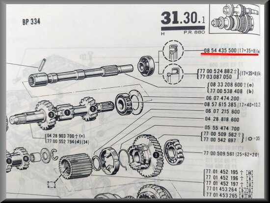 R4-R6-Rodeo-R8-R10- Seal (17-35-8 mm) (New Old Stock).