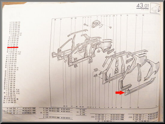 R18 Left sill (New Old Stock).