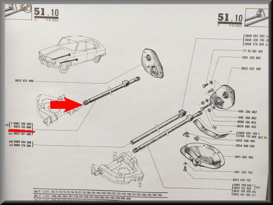 Torsion bar front right 17.40 mm (used).