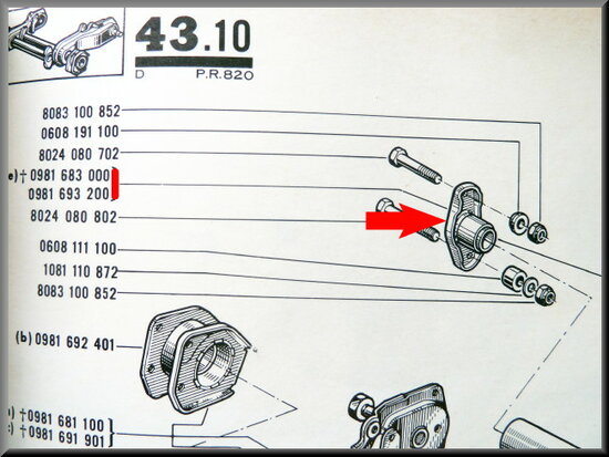 Repair set for the radius arm bearing rear.