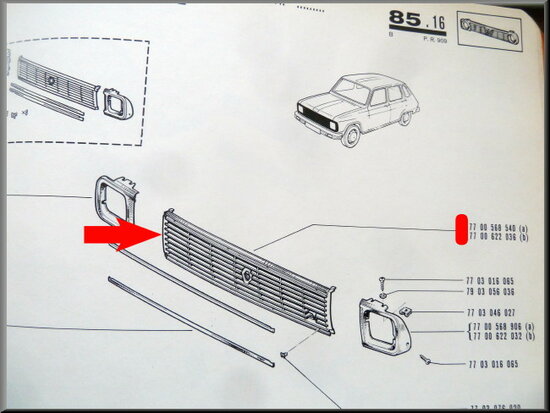 R6 GT Grill (New Old Stock)-GRIJS.