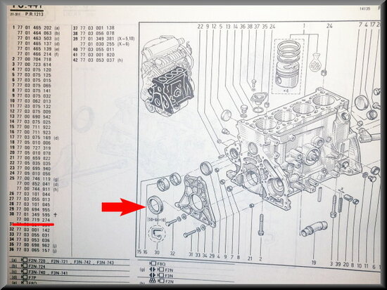 R5-R9-R11-R19-R21-laguna-safraan-espace-trafic-master: Krukaskeerring 68x50x10 (New Old Stock).