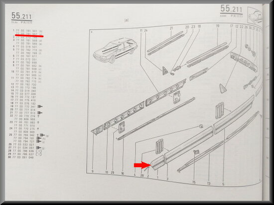 R21 Sierstuk links (New Old Stock).