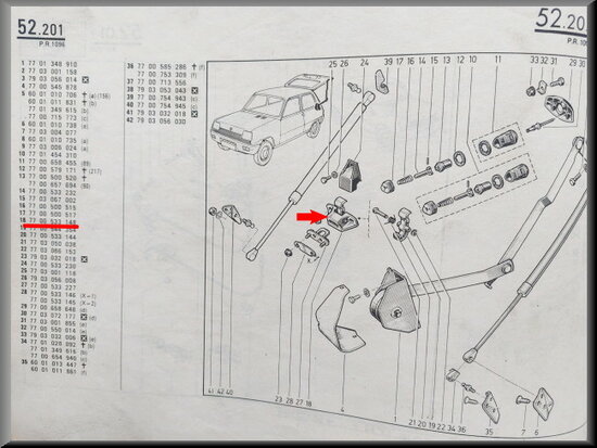 R5: Achterklep slot (New Old Stock).