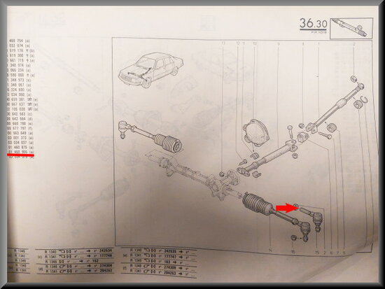 R4, R5, R6, R18, R20: Spoorstang einde links (New Old Stock).