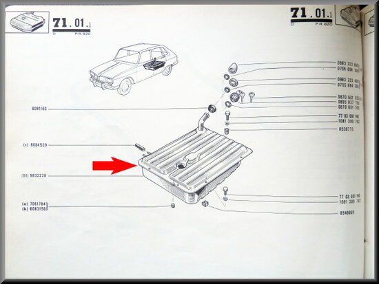 Benzine tank R16 1150 en 1151 tot 1969 (gebruikt)