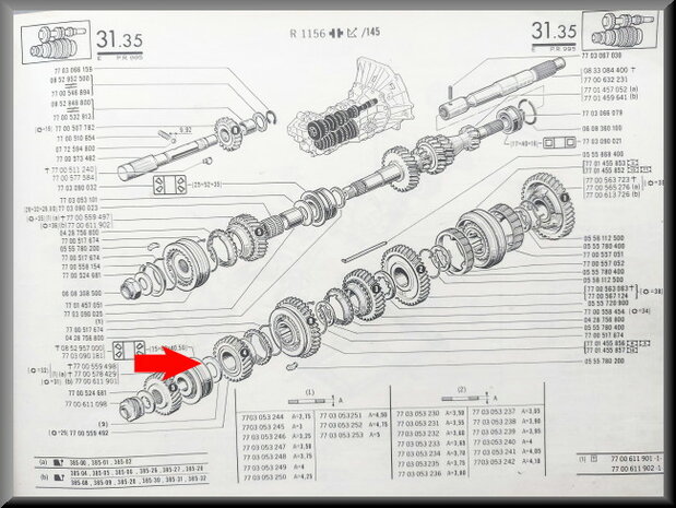 Opsluitring secundaire as (3,50 mm).