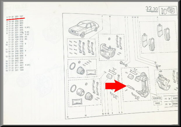 R14 Remklauw houder (New Old Stock).