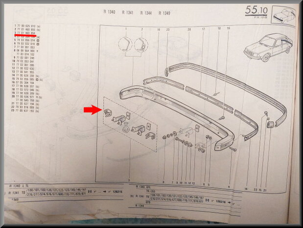 R18 Rear bumper mounting set (New Old Stock)