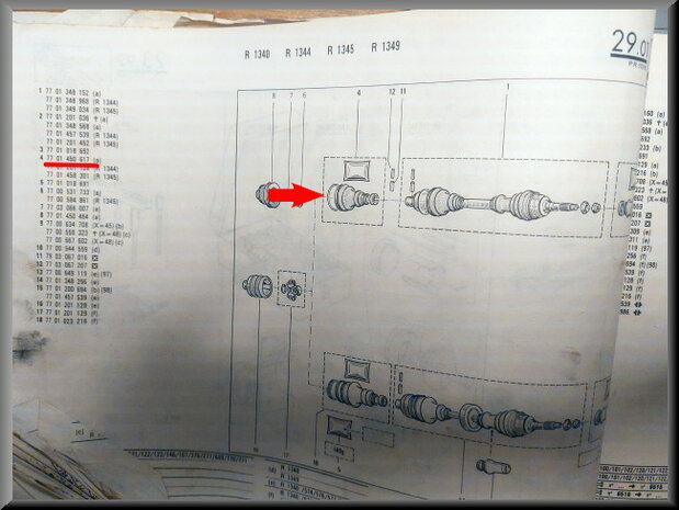 R4-5-6-12-15-17-18: Drive shaft repair set (New Old Stock). 