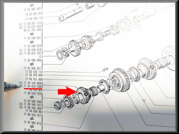 R4-R5-R6: Pinion 4rd gear (New Old Stock).