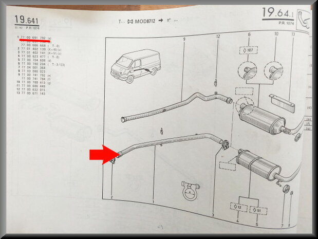 Trafic: Exhaust pipe (New Old Stock).