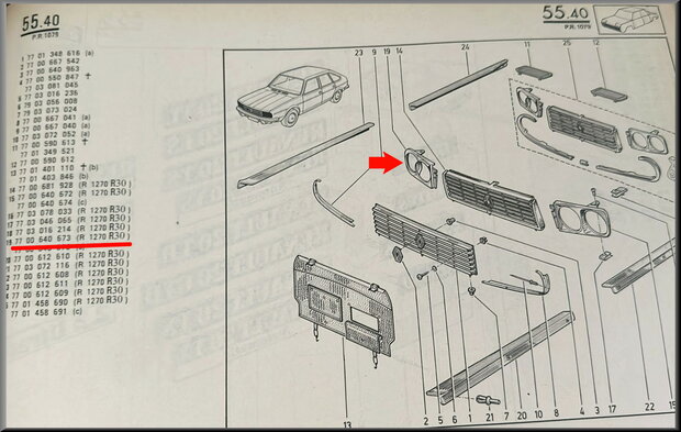 R30 1270 Koplamp frame rechts (New Old Stovk)