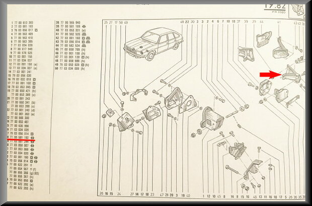 R20-30 Motorsteun (New Old Stock).