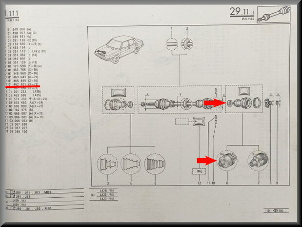 R9-11: Aandrijfas stofhoes set (New Old Stock). 