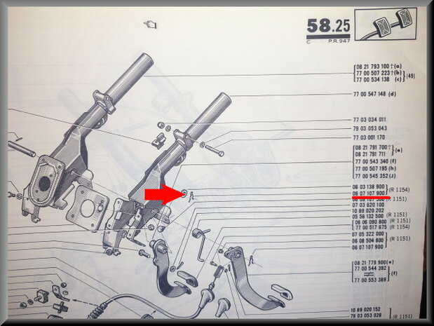 Pedal axle locking clip.