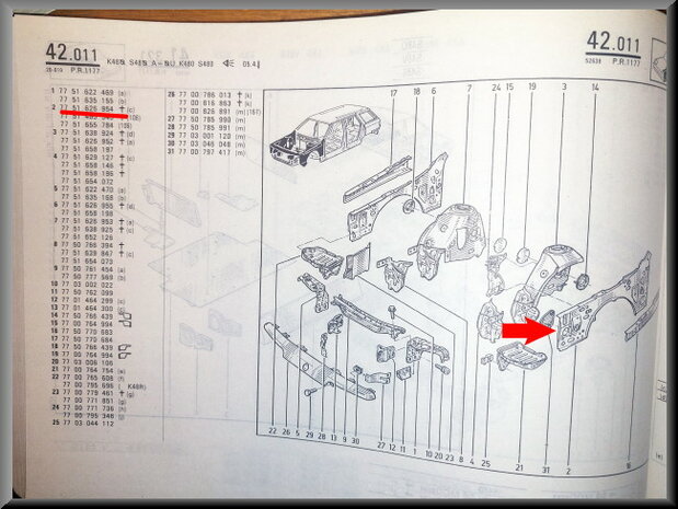 R21: Paneel binnenscherm links (New Old Stock).