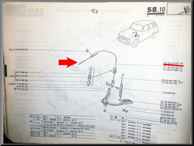 R6-Throttle control cable.