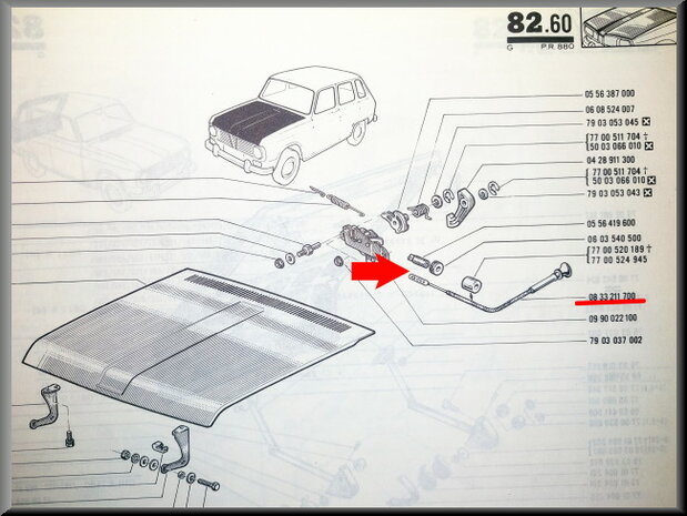 R6-Câble de capot.