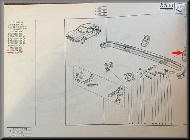 R20-R30: Bumperbuffer achterzijde links (New Old Stock).