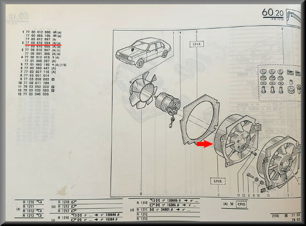 R14: Koelventilator frame (New Old Stock).