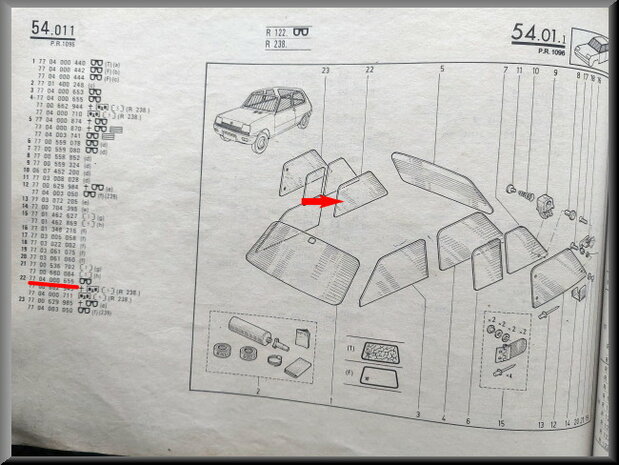 R5: Achterruit 3 deurs (New Old Stock).