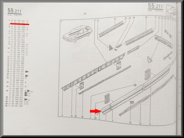 R21 Sierstuk links (New Old Stock).