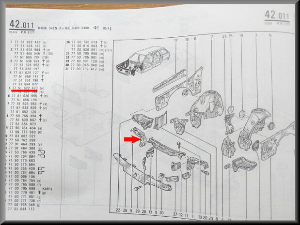 R21: Paneel binnenscherm links (New Old Stock).