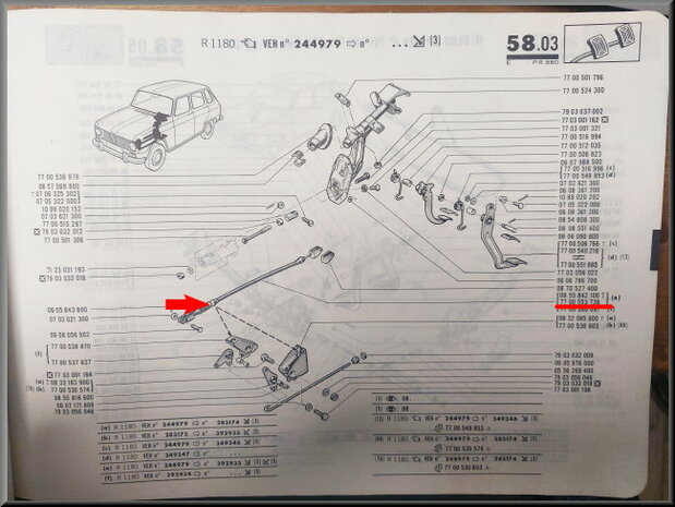 R4,6,Rodeo: Handremkabel (New Old Stock).