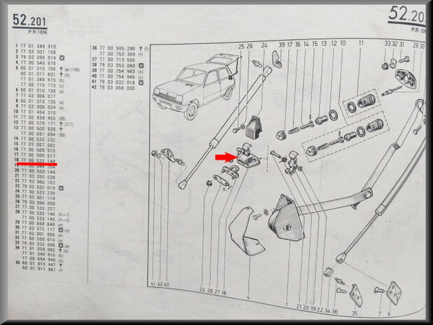 R5: Achterklep slot (New Old Stock).