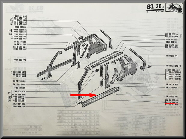 R6: Kokerbalk links (New Old Stock).