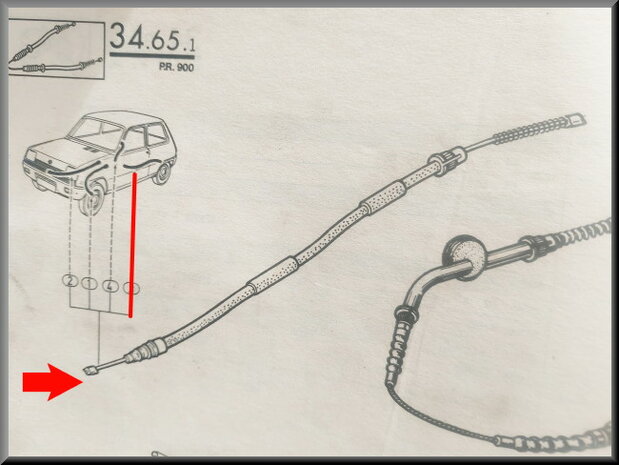 R4-R6: Handremkabel links (New Old Stock).