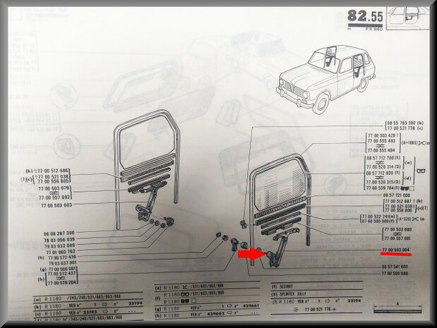 R6: Ruithef mechaniek achter links (New Old Stock).