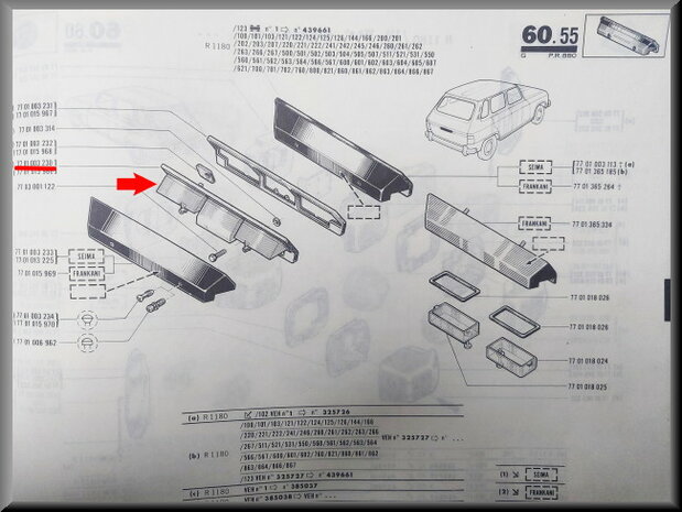 R6: Kentekenplaat verlichting (New Old Stock).