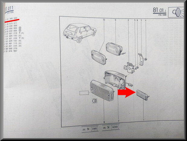 R5: Reflector achterbumper (New Old Stock).