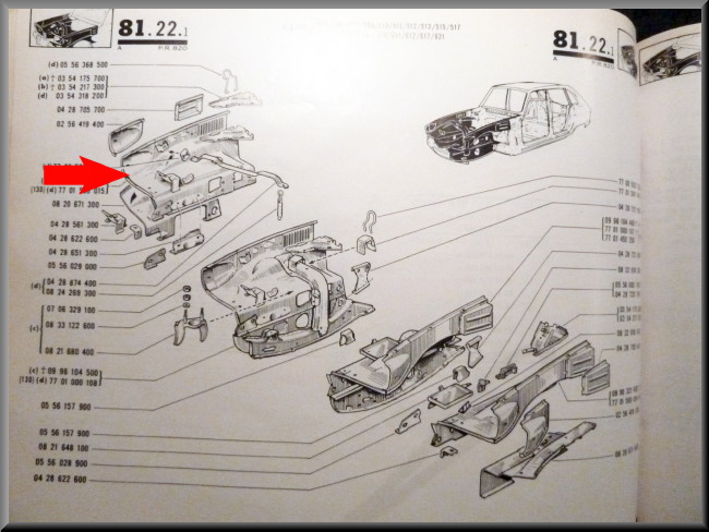 Innerwing In Front On The Right For Renault 16 Renault16 Shop